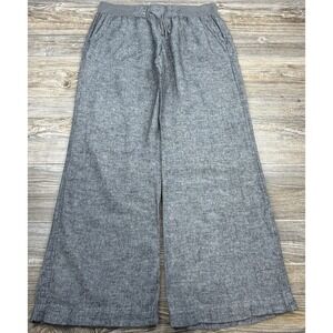 Soho Street Women's L Heather Gray Linen Blend Wide Leg Pants Coastal Beach